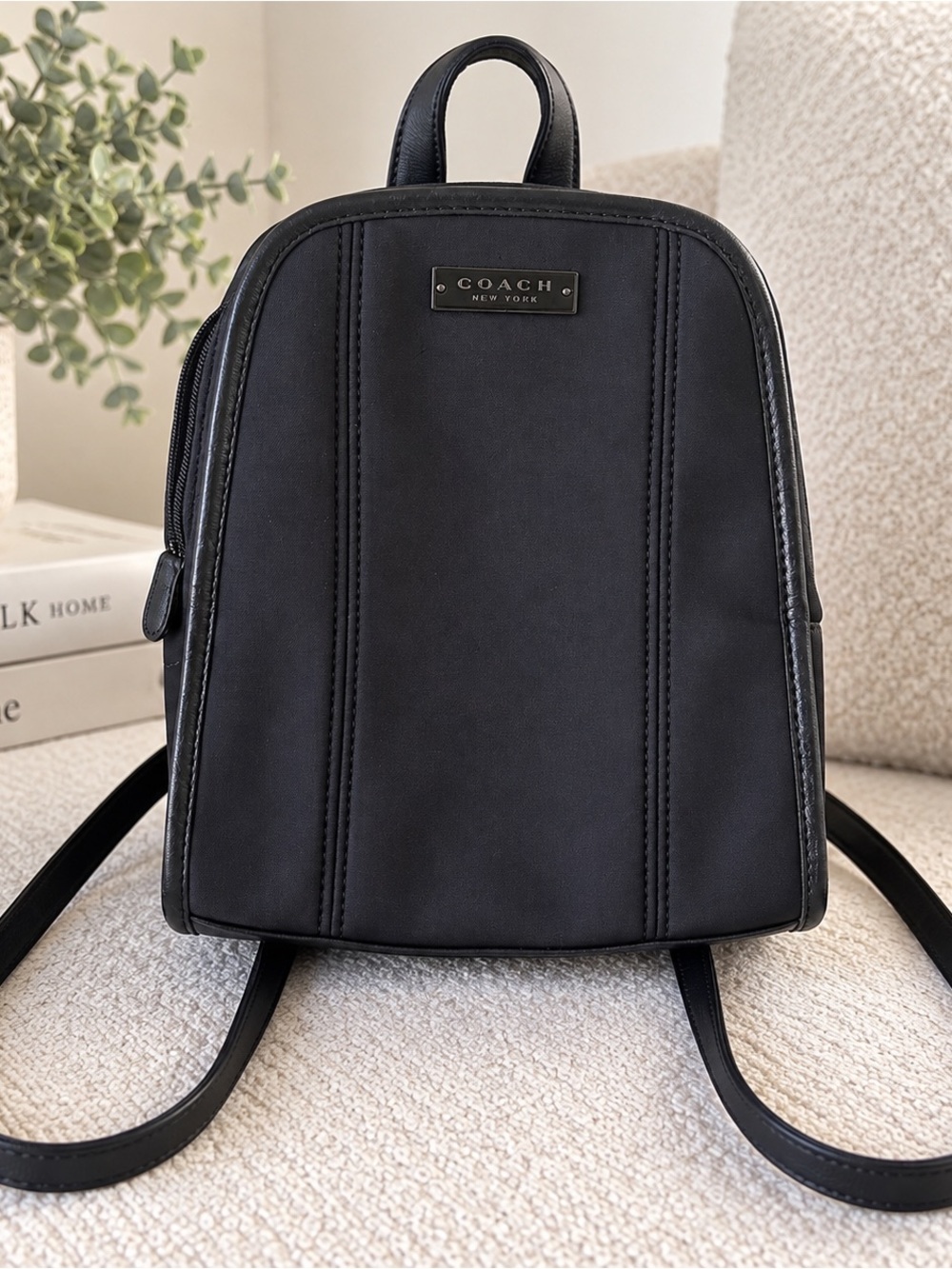Coach Black Leather Mini Backpack